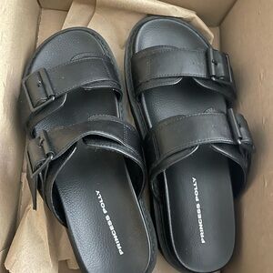 Princess Polly Men's Black Buckle Sandals